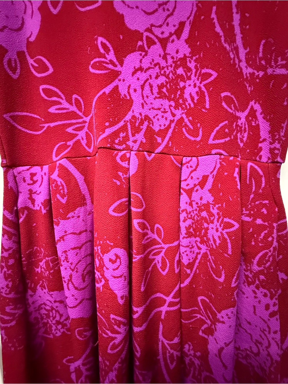 LuLaRoe Amelia Dress XL Red & Pink Floral Fit & Flare Textured Knit - Picture 2 of 6